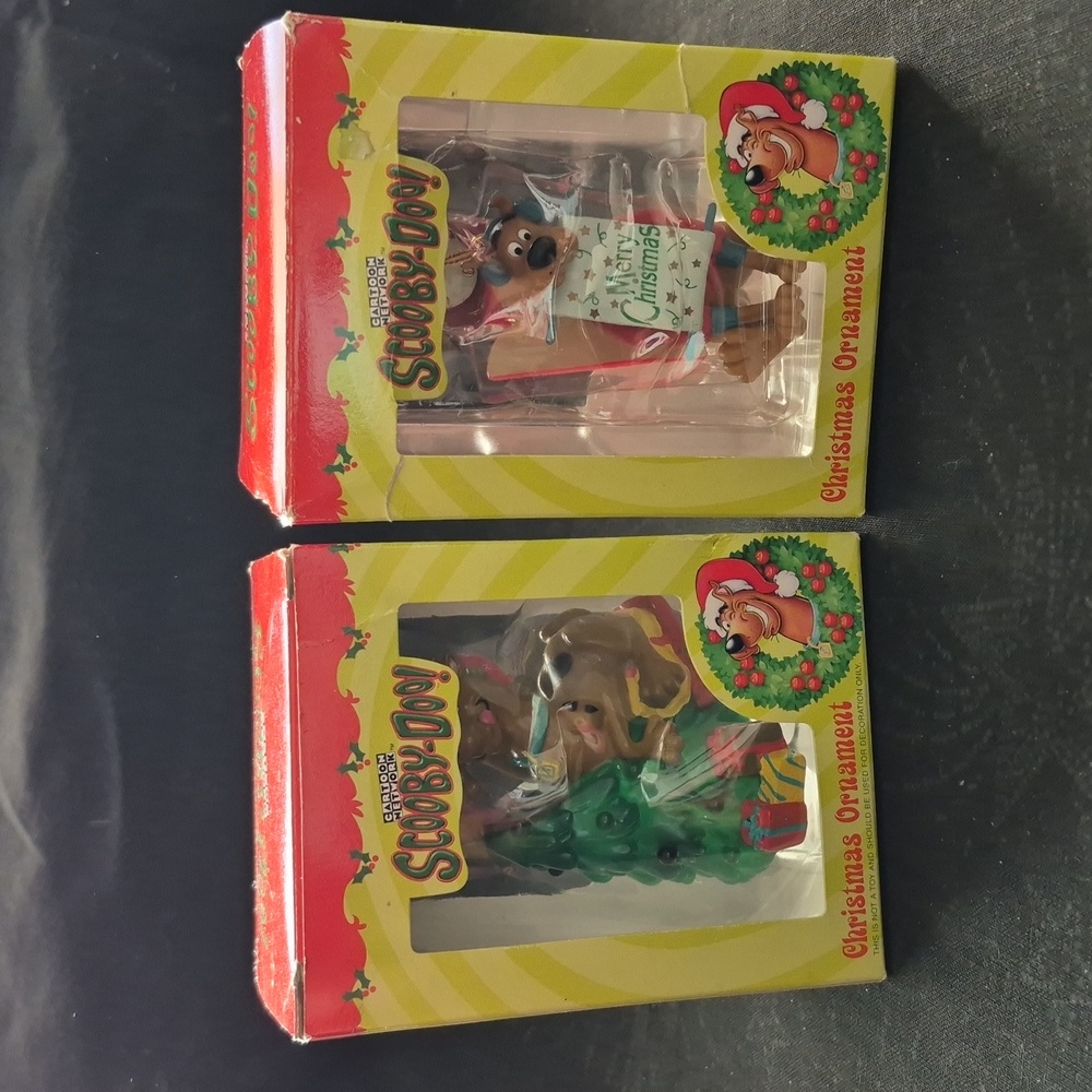 Set of scooby doo christmas ornaments 2000 2001 cartoon network scooby-doo
